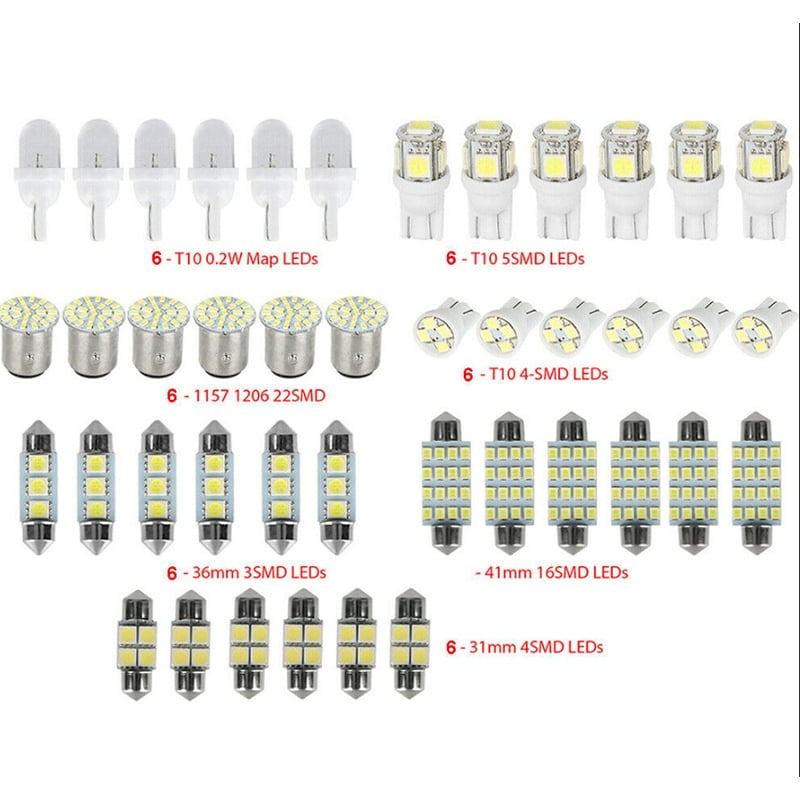 Diamond-White Full-Cabin LED Conversion Kit for Advanced Interior Ligh - 42-Piece Set