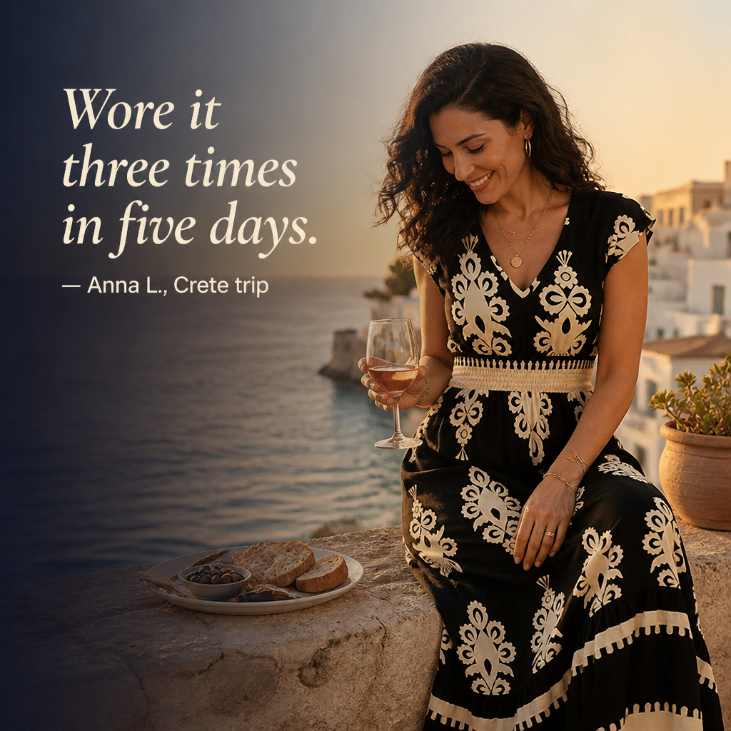 Vellureva™ — Wear One Cap-Sleeve Maxi from Café Lunch to Rooftop Dinner