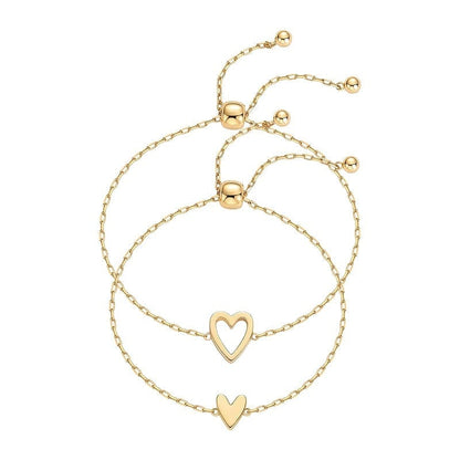 Adjustable Love Friendship Two Bracelet Pack - Gold