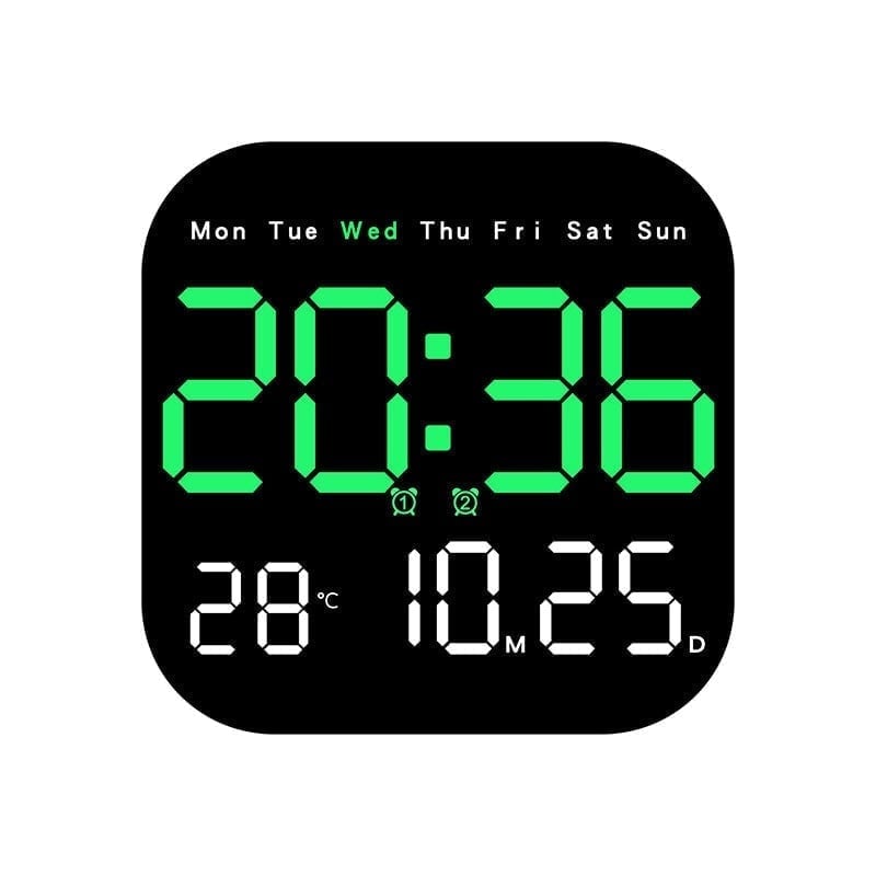 Hangable freestanding square clock - Green