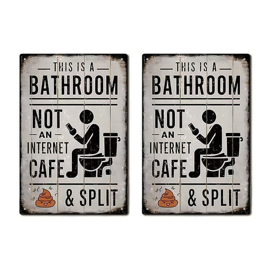 Creative Bathroom Door Sign - 2 pcs