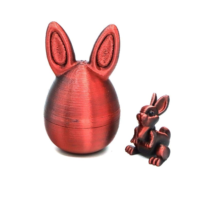 3D Printed Rainbow Bunny Easter Egg Set - Red-black gradient