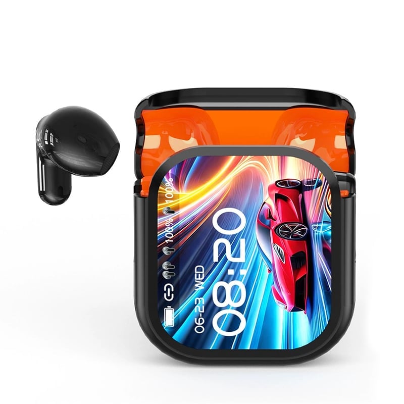 HD color screen, intelligent noise reduction, AI translation headphone - Black