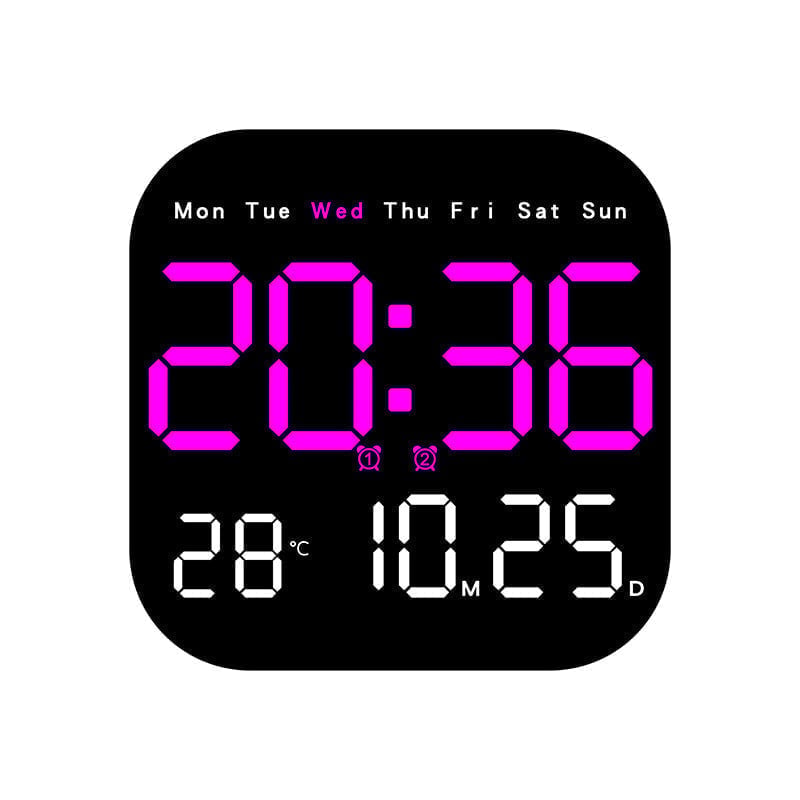 Hangable freestanding square clock - Red