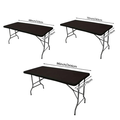 Elastic Fitted Tablecloth - Black - Set (Small + Medium + Large)