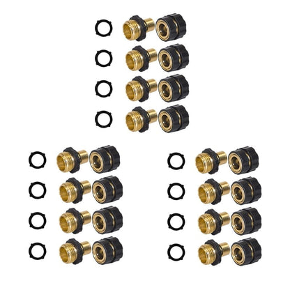 💧3/4 Inch Garden Hose Quick Connector 4 Sets/bag - 3 Sets