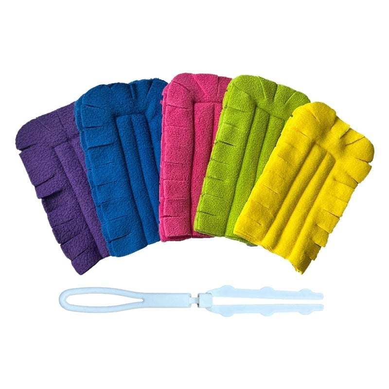 Reusable Chenille Microfiber Dust Duster - 1 Handle + 5 Refills