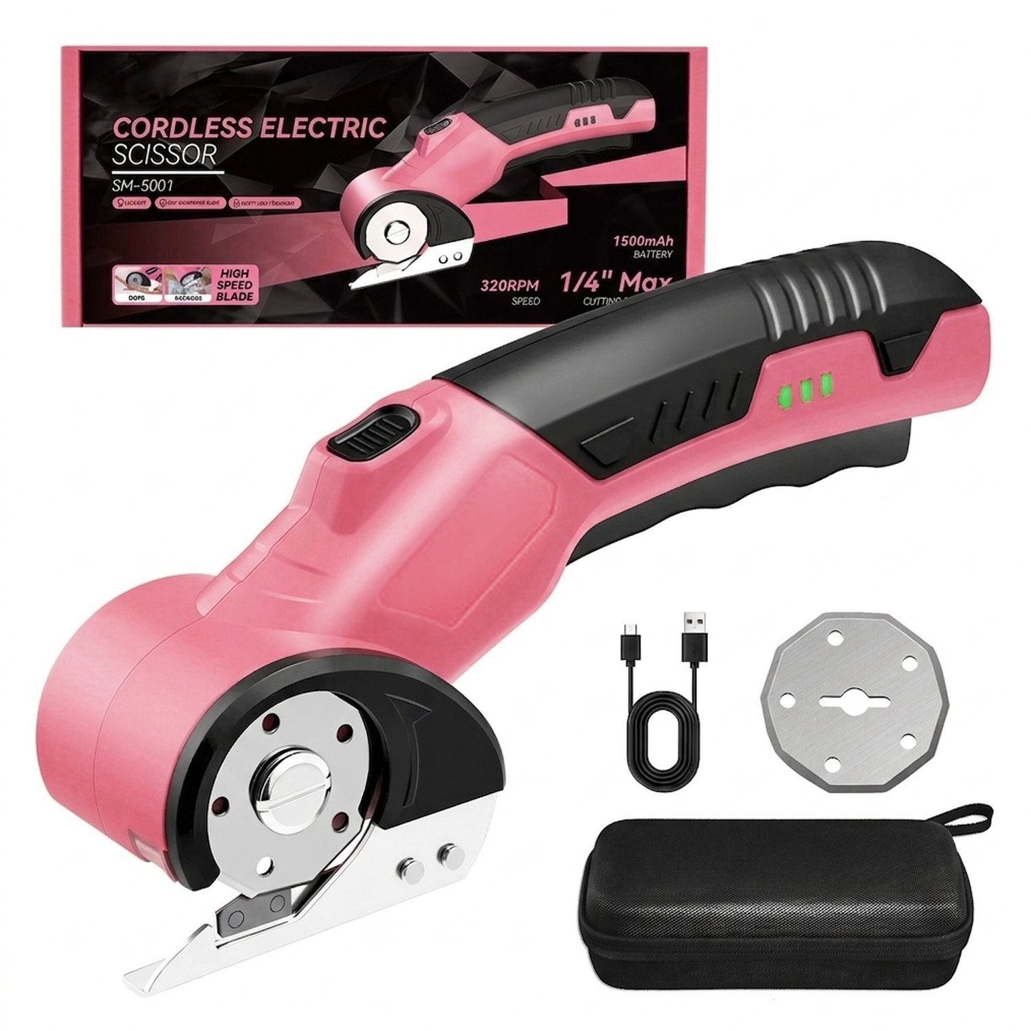 2 Blades with Carrying Bag, Pink