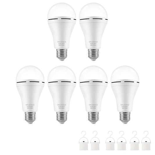 Emergency Rechargeable LED Bulbs - 6-Pack