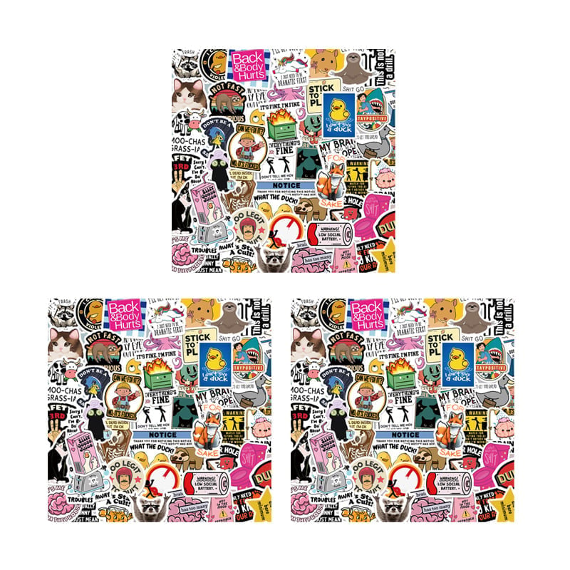 Funny Graffiti Stickers - 3 sets (390 Pcs)