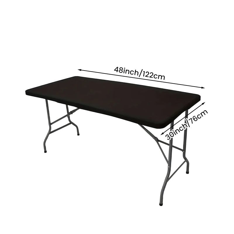 Elastic Fitted Tablecloth - Black - Small (48 x 30 in / 122 x 76 cm)