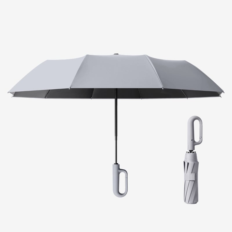 Creative Ring Buckle Windproof Reinforced Umbrella - Grey, 125 cm/49.2 inches