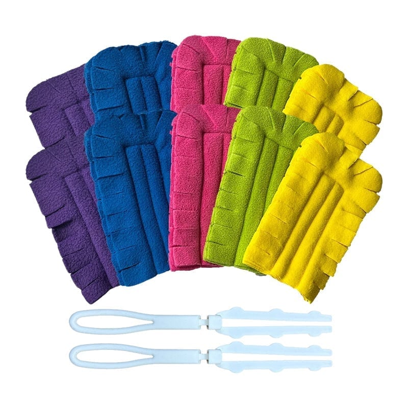 Reusable Chenille Microfiber Dust Duster - 2 Handles + 10 Refills