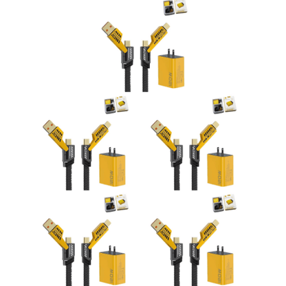 120W Dual USB & Dual Type-C Fast Charger - 5 sets, US Plug