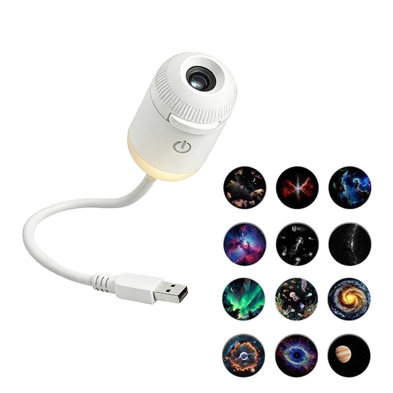 6-in-1 USB Professional Galaxy & Planetarium Projector - 1 projector+12 discs