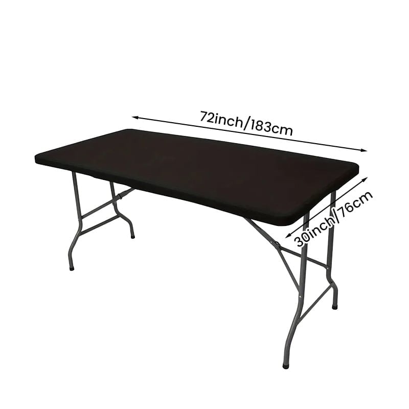 Elastic Fitted Tablecloth - Black - Medium (72 x 30 in / 183 x 76 cm)