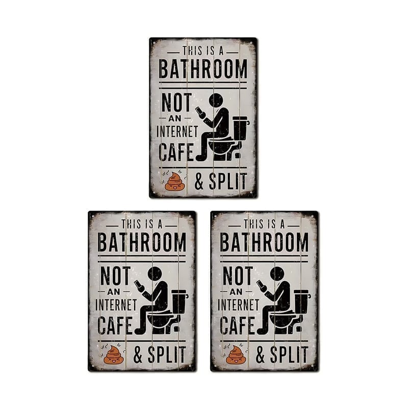 Creative Bathroom Door Sign - 3 pcs
