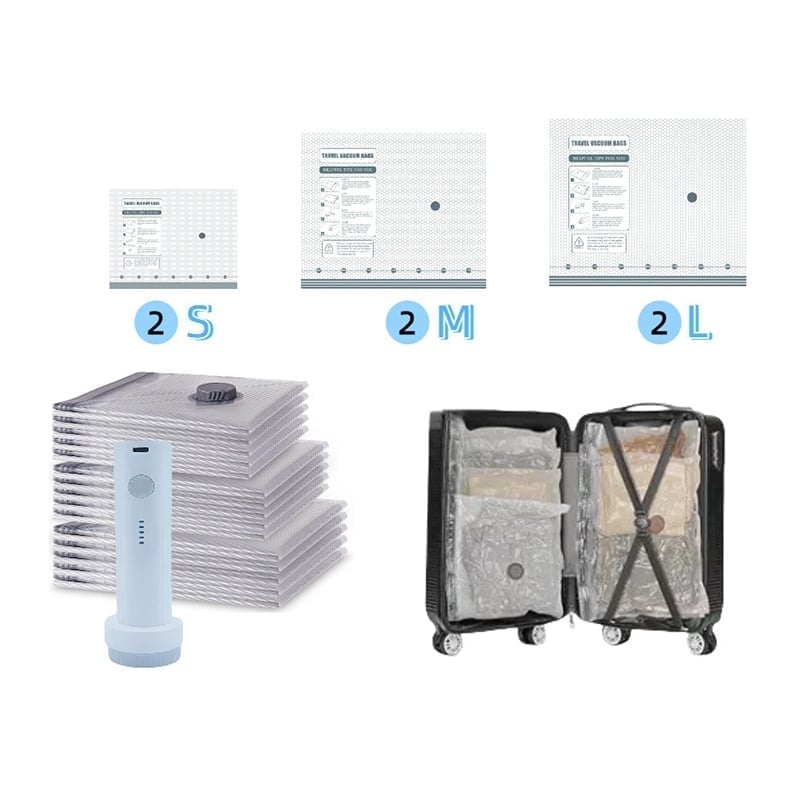 Vacuum Travel Compression Bags - 6pcs (2s+2m+2l)