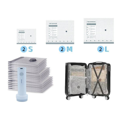Vacuum Travel Compression Bags - 6pcs (2s+2m+2l)