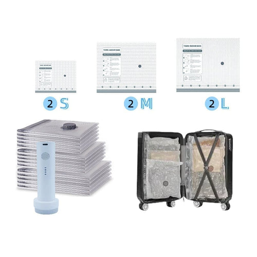 Vacuum Travel Compression Bags - 6pcs (2s+2m+2l)