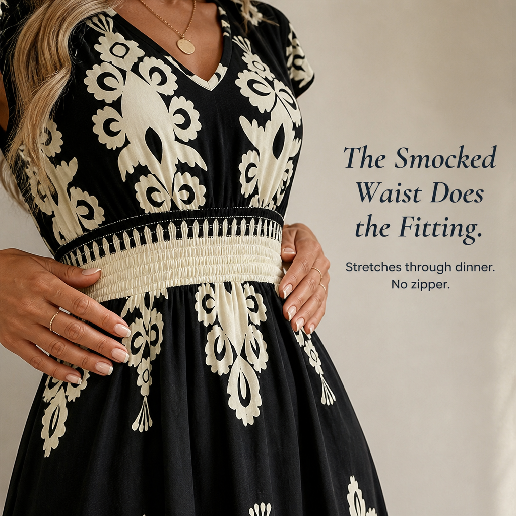 Vellureva™ — Wear One Cap-Sleeve Maxi from Café Lunch to Rooftop Dinner