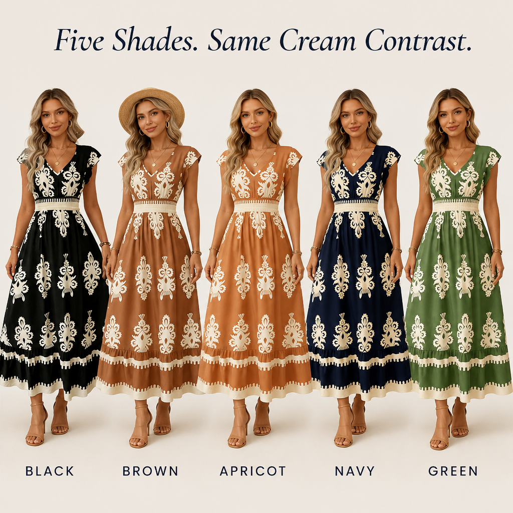 Vellureva™ — Wear One Cap-Sleeve Maxi from Café Lunch to Rooftop Dinner