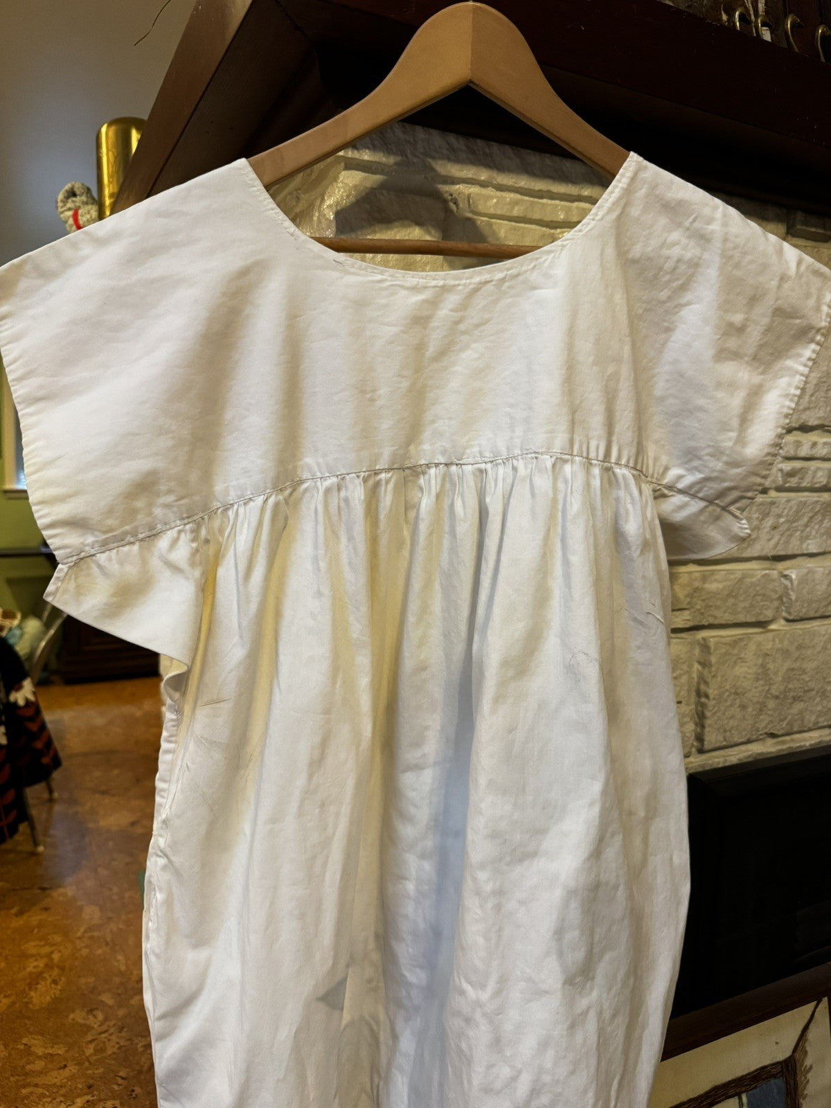 Vintage Embroidered Mexican Shift Dress Womens ML Parrot Rainbow Clouds